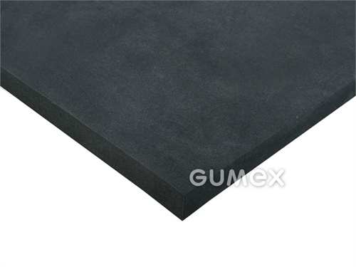 Mikroporézna guma T100 EP, hrúbka 2mm, šírka 1000x10000mm, hustota 90kg/m3, EPDM, -40°C/+80°C (krátkodobo +85°C), čierna